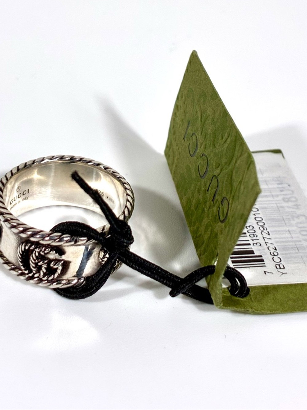 Gucci GG Marmont Band Wide 925 Ring Sterling Silver 6.75 14 NEW - Picture 8 of 17